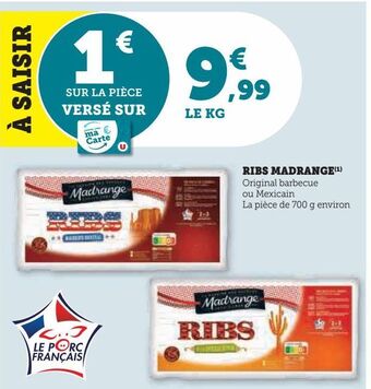 Super U Ribs madrange offre