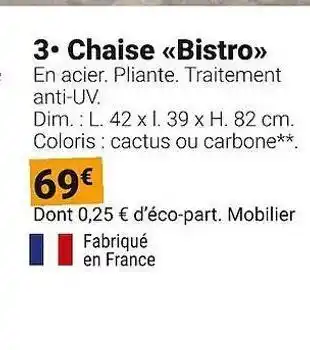 Gamm vert Chaise bistro offre
