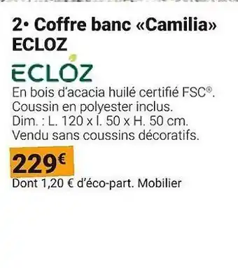 Coffre banc camilia ecloz