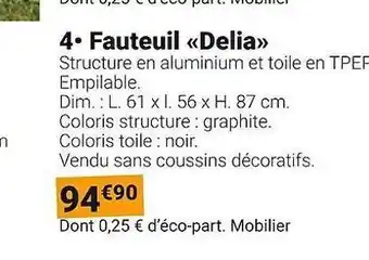 Gamm vert Fauteuil delia offre