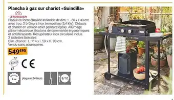 Gamm vert Plancha à gaz sur chariot guindilla offre