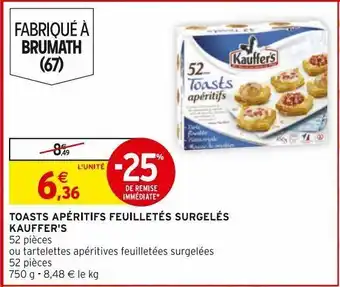 Intermarché Hyper Toasts apéritifs feuilletés surgelés kauffer's offre