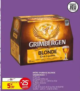 Intermarché Express Biere d'abbaye blonde grimbergen offre