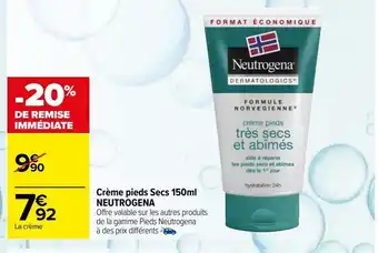 Carrefour Crème pieds secs 150ml neutrogena offre