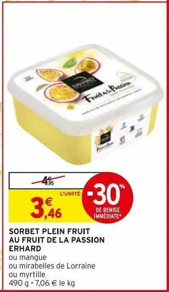 Sorbet plein fruit au fruit de la passion erhard