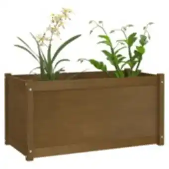 E.Leclerc Brico Vidaxl jardinière d'extérieur marron miel 100x50x50 cm pin massif offre