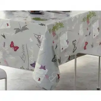 Becquet - nappe toile cirée papillons becquet - linge de table