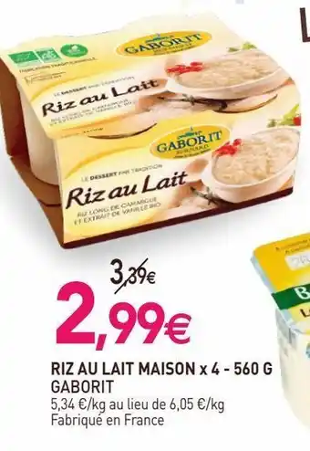 naturéO Riz au lait maison x4 gaborit offre