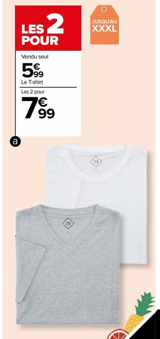 Carrefour T-shirt uni homme offre
