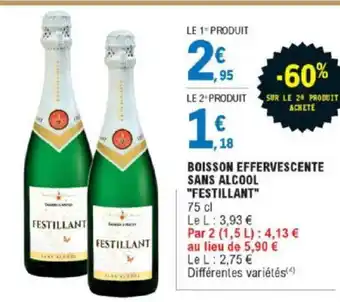 E.Leclerc Boisson effervescente Sans Alcool Festillant offre