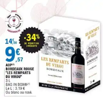 E.Leclerc Aop Bordeaux rouge Les Remparts Du Virou offre