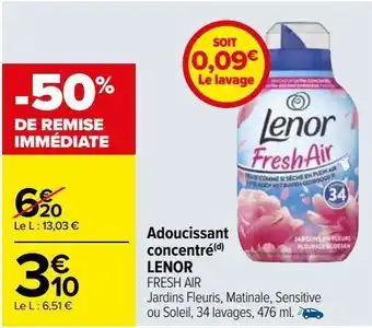 Carrefour Adoucissant concentré lenor offre