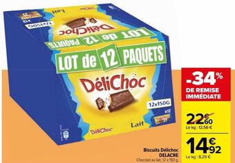 Carrefour Biscuits délichoc delacre offre