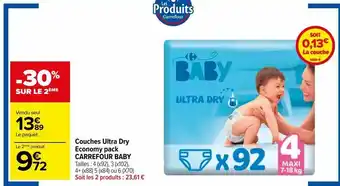 Carrefour Couches ultra dry economy pack carrefour baby offre