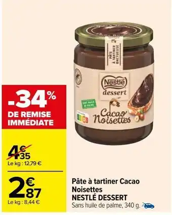 Pùte à tartiner cacao noisettes nestlé dessert