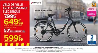 Carrefour Vélo de ville avec assistance électrique offre