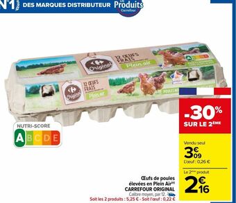 Carrefour Oeufs de poules élevées en plein air carrefour original offre