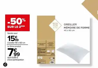 Oreiller mémoire de forme