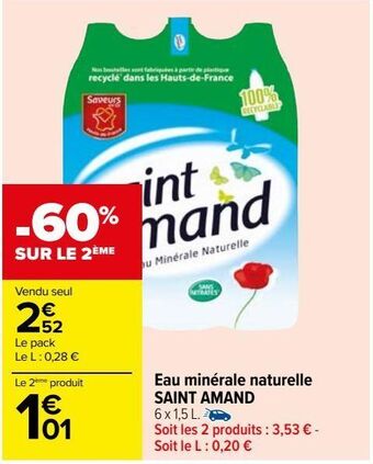Carrefour Eau minérale naturelle saint amand offre