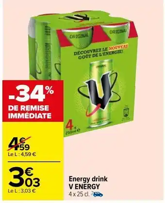 Carrefour Energy drink v energy offre