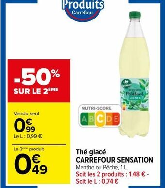 Carrefour Thé glacé carrefour sensation offre