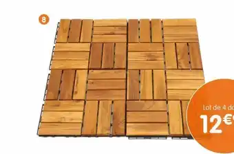 b&m Lot de 4 dalles acacia offre
