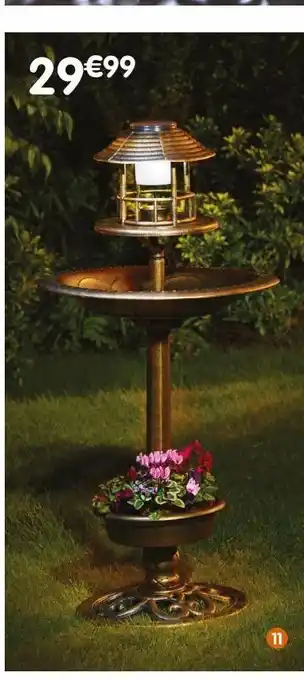 b&m Bain a oiseaux solaire led sur pied offre