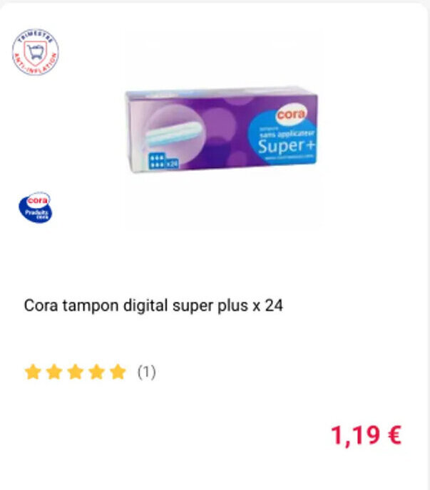 Promo Cora tampon digital super plus x 24 chez Cora