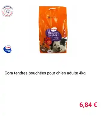 Cora x Carrefour Cora tendres bouchées pour chien adulte 4kg offre