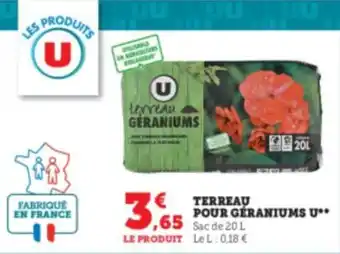 Super U Terreau pour géraniums u offre