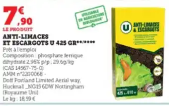 Super U Anti-limaces et escargots u 425 gr offre