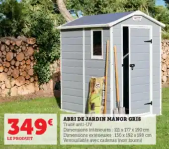 Abri de jardin manor gris