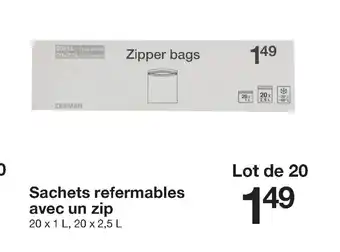 Zeeman Sachets Refermables Avec Un Zip offre