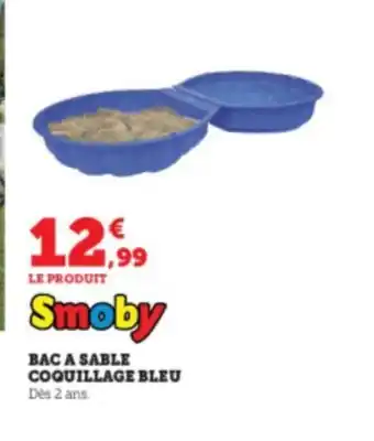 Super U Bac a sable coquillage bleu offre