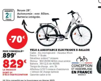 Super U Velo a assistance electrique E-Balade offre