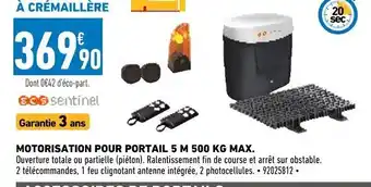 Motorisation pour portail 5m 500kg Max