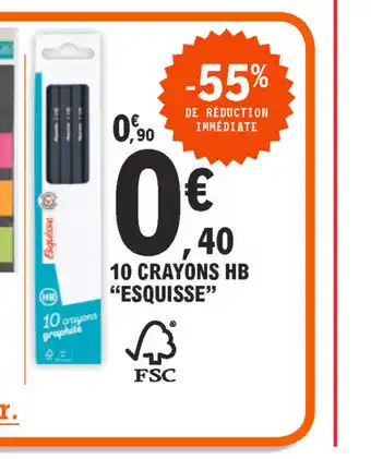 E.Leclerc 10 Crayons Hb offre