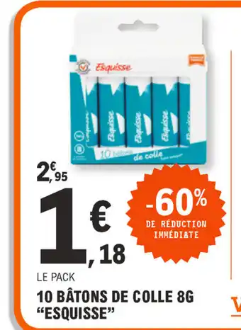 E.Leclerc 10 Batons De Colle 8G offre