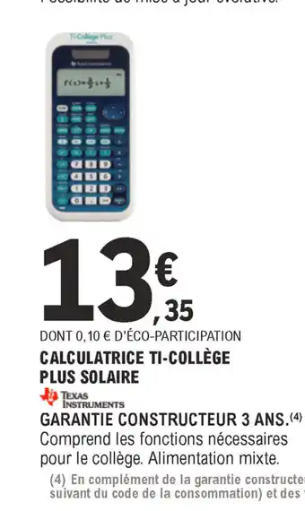 E.Leclerc Calculatrice Tl-College offre