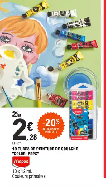 E.Leclerc 10 Tubes De Peinture De Gouache offre