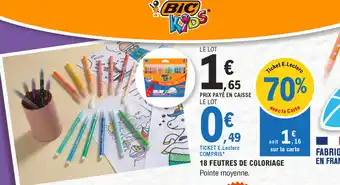 E.Leclerc 18 Feutres De Coloriage offre