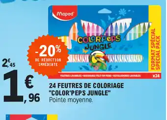 E.Leclerc 24 Feutres de coloriage "color'peps jungle" offre