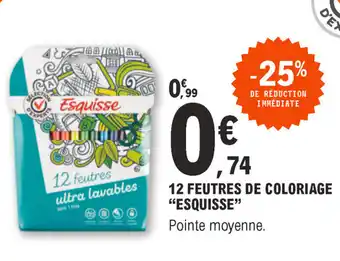 E.Leclerc 12 Feutres de coloriage "esquisse" offre