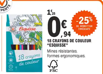 E.Leclerc 18 Crayons de couleur "esquisse" offre