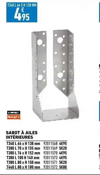 Sabot a ailes interieures