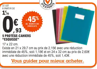 5 Protège-cahiers "esquisse"