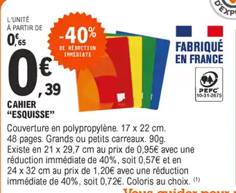 E.Leclerc Cahier "esquisse" offre