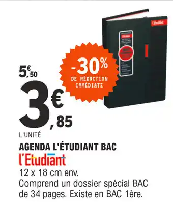 E.Leclerc Agenda l'étudiant bac offre