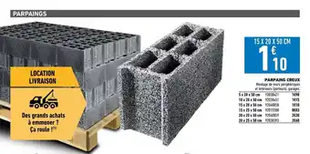 Brico Cash Parpaing creux offre