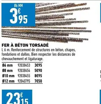 Brico Cash Fer a beton torsade offre
